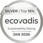 Médaille Silver EcoVadis, Top 15%, janvier 2026
