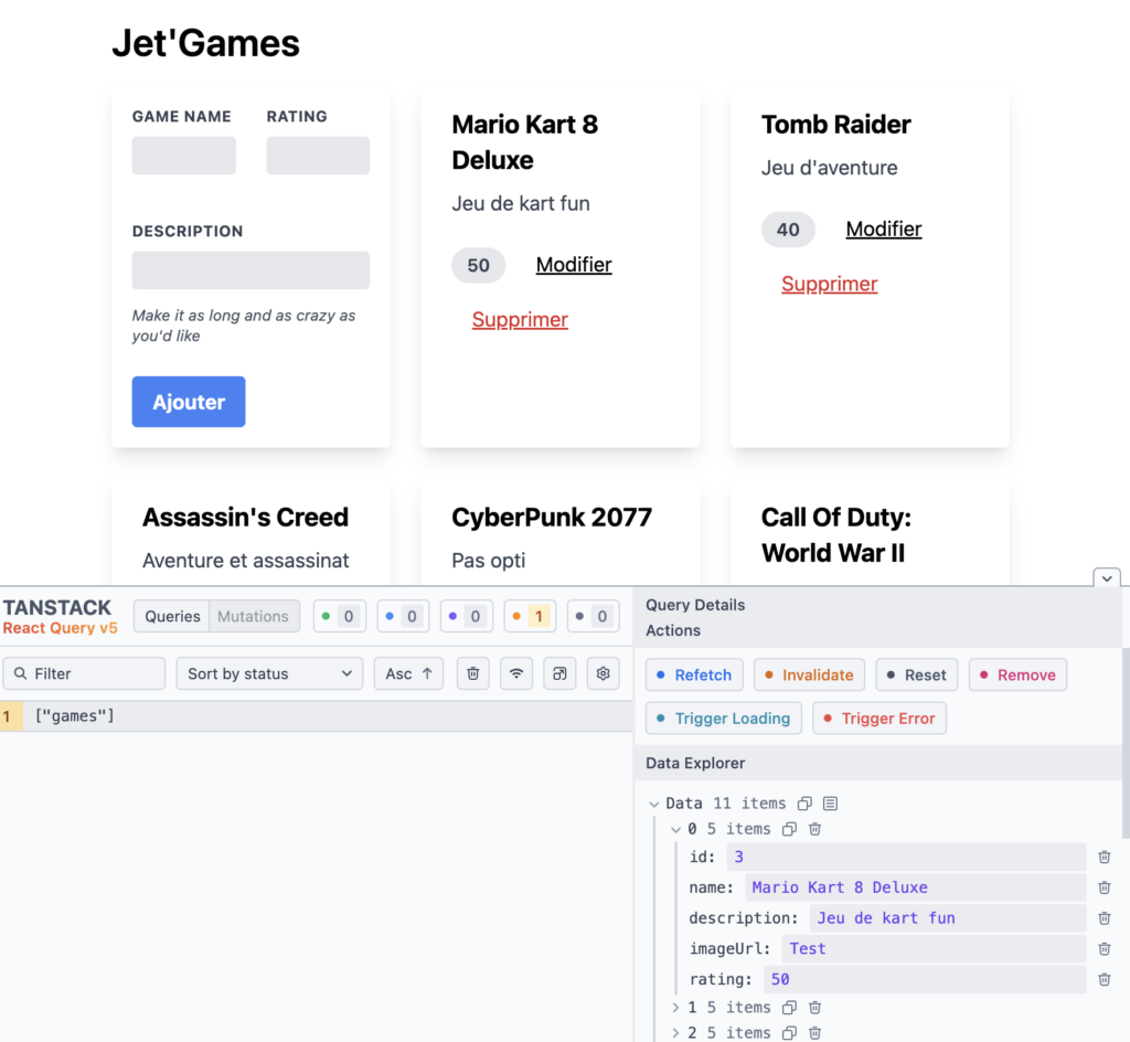 exemple utilisation TanStack Query